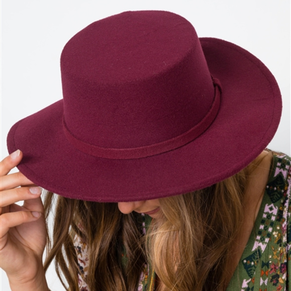 FEDORA HAT BURGUNDY - Picture 2 of 4